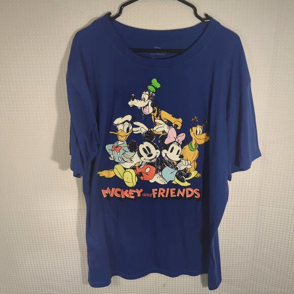 Disney Other - Disney Mickey and Friends Blue Graphic T Shirt Men’s Large Goofy Pluto Donald
